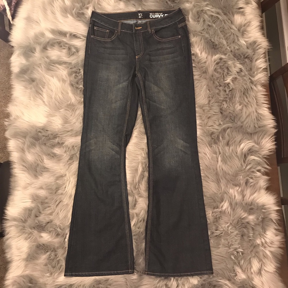 NY&Co Curvy Flare Dark Blue Jeans